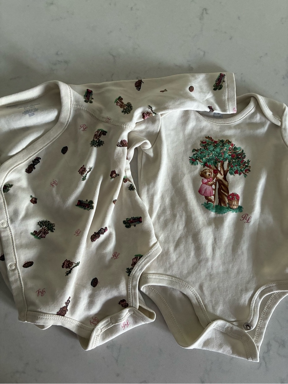 Ralph Lauren Bear Baby Girls Long Sleeve Bodysuit Set ♥️🐻